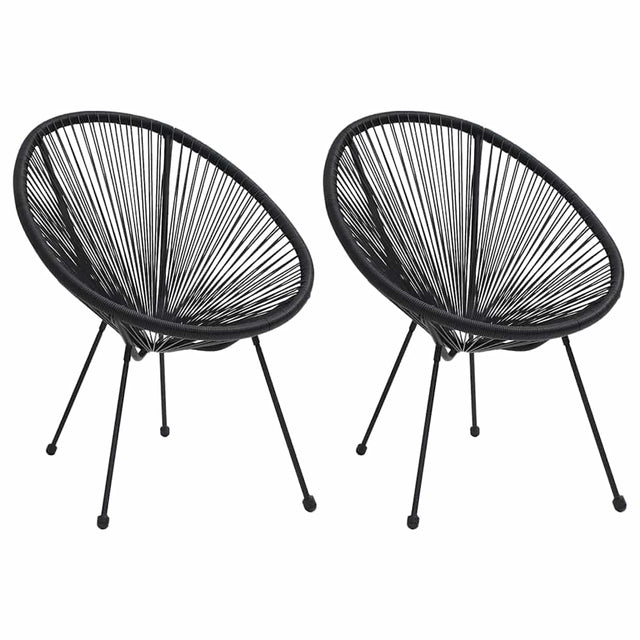 Vidaxl maanstoelen 2 st rattan zwart