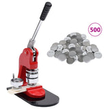 Vidaxl -Taste -Maschine mit 500 PC -Tastenteilen 58 mm