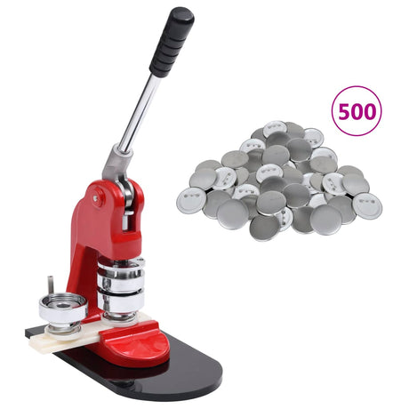Vidaxl -Taste -Maschine mit 500 PC -Tastenteilen 58 mm