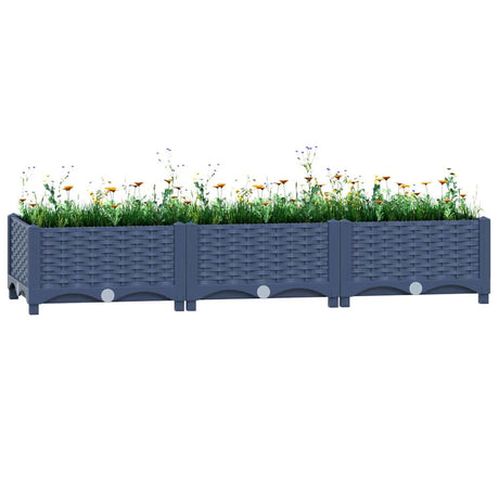 VIDAXL -Pflanzer erhöhte 120 x 40 x 23 cm Polypropylen