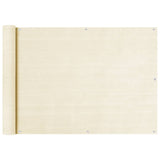 Vidaxl Balkon Bildschirm 75x500 cm HDPE -Creme -Colored