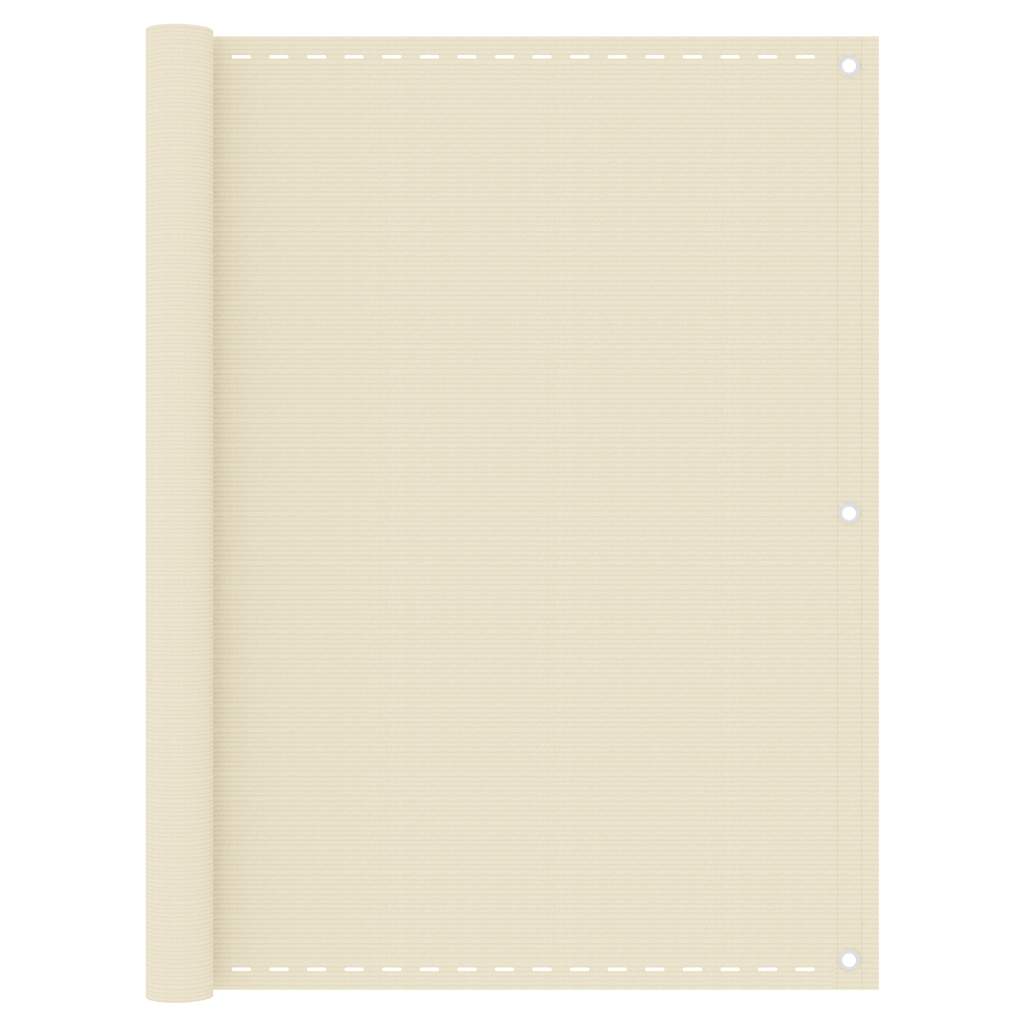 VIDAXL Balcony Screen 120x600 cm HDPE -Creme -Colored