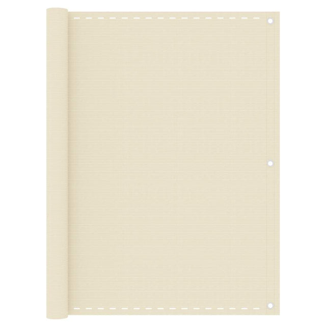VIDAXL Balcony Screen 120x600 cm HDPE -Creme -Colored