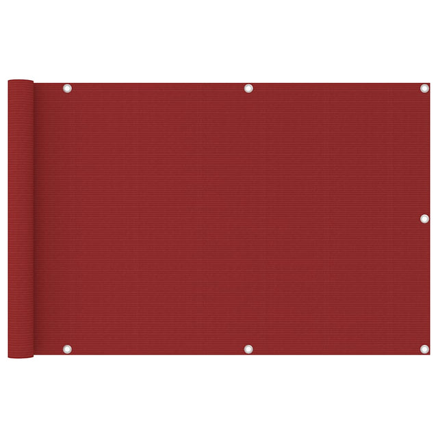 Vidaxl Balkon Bildschirm 90x400 cm HDPE -Rot