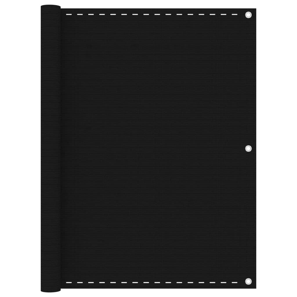Vidaxl Balkon Bildschirm 120x600 cm HDPE Schwarz