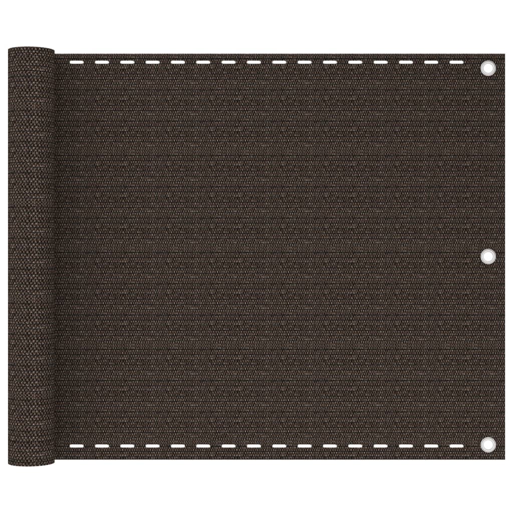 Vidaxl Balkon Bildschirm 75x500 cm HDPE -Braun