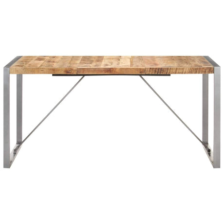 Vidaxl eettafel 160x80x75 cm massief ruw mangohout