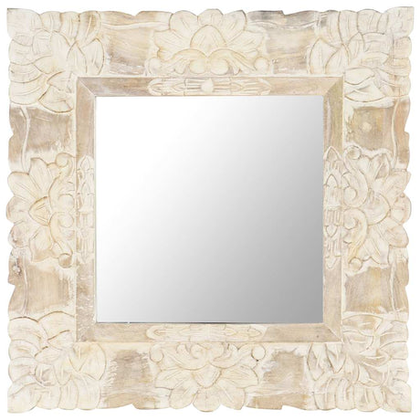 Vidaxl Mirror 50x50 cm Festes Mangoholz weiß
