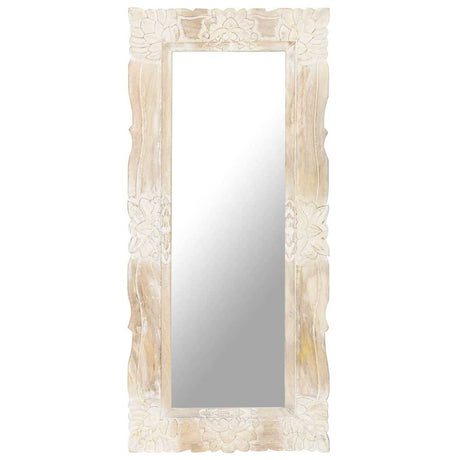 Vidaxl Spiegel 110x50 cm Festes Mangoholz weiß