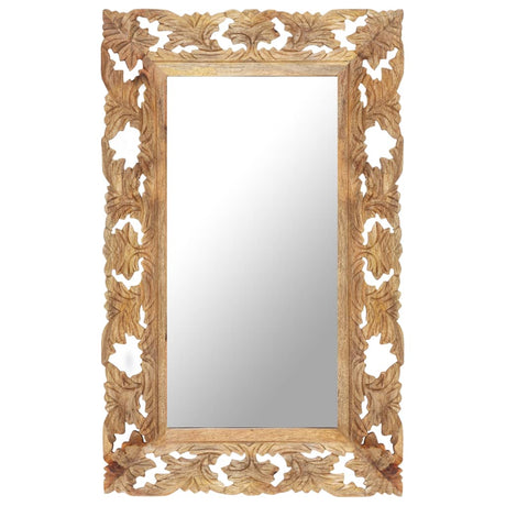 VidaXL Spiegel handgeschnitzt 80x50 cm massives Mangoholz braun