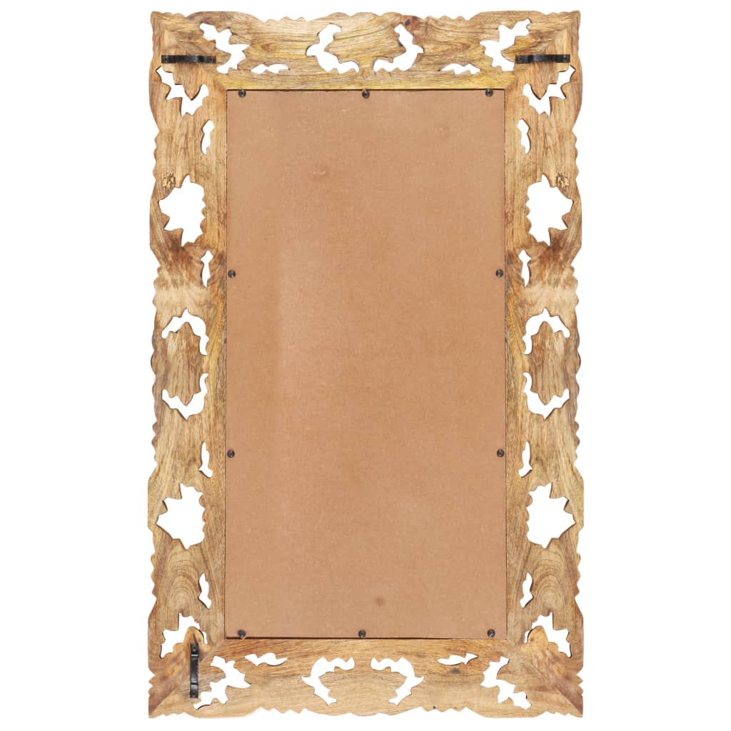 VidaXL Spiegel handgeschnitzt 80x50 cm massives Mangoholz braun