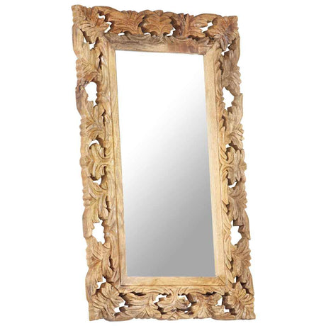 VidaXL Spiegel handgeschnitzt 80x50 cm massives Mangoholz braun
