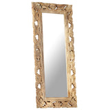 Vidaxx handgeschnitzter Spiegel 110x50 cm massives Mangoholz braun