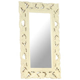Vidaxl Mirror Hand -Schnitt 80x50 cm Festes Mangowood Weiß