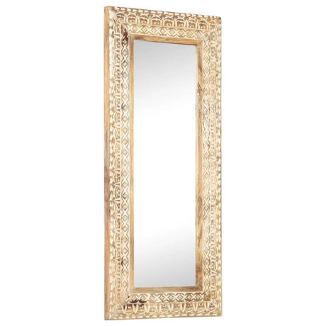Vidaxx-Spiegel handgeschnitzt 110x50x2,6 cm aus massivem Mangoholz