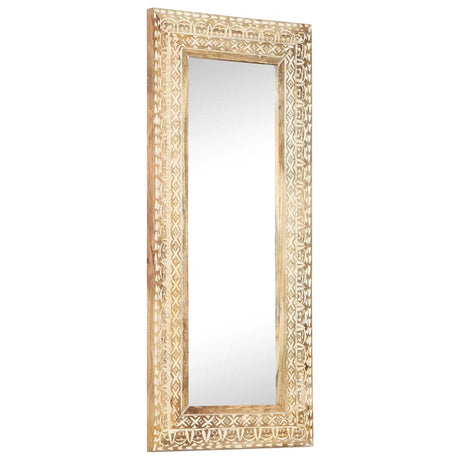 Vidaxx-Spiegel handgeschnitzt 110x50x2,6 cm aus massivem Mangoholz
