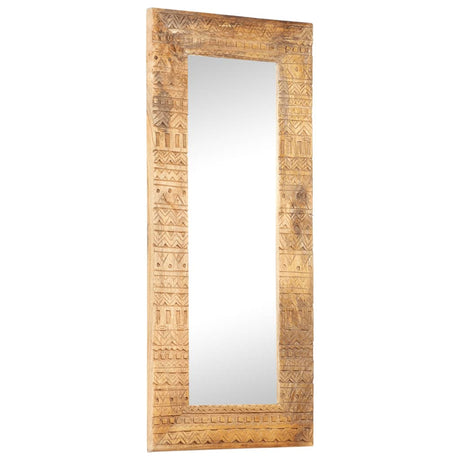 Vidaxx-Spiegel handgeschnitzt 110x50x2,5 cm aus massivem Mangoholz