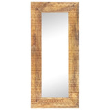 Vidaxx-Spiegel handgeschnitzt 110x50x2,5 cm aus massivem Mangoholz