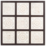 Vidaxl Wandtafel Hand -Schnitt 60x60x1,5 cm MDF Braun und Weiß