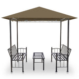 Vidaxl Gartenpavillon mit Tisch und Bänken 180 g m² 2,5 x 1,5 x 2,4 m Taupe