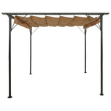 Vidaxl Pergola mit ausziehbarem Dach 180 g m² 3x3 m Stahltaupe