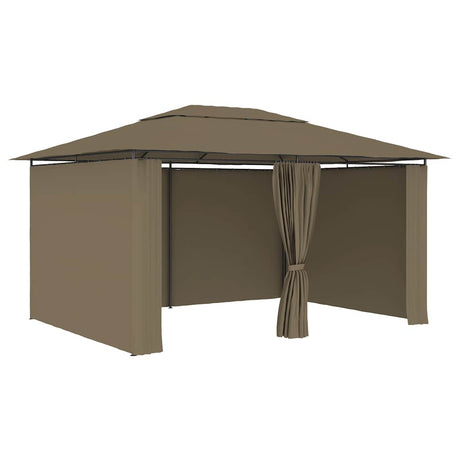 Vidaxxl Gartenpavillon mit Vorhängen 180 g m² 4x3 m Taupe