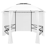 Vidaxl Gartenpavillon mit Vorhängen 180 g m² 360x312x265 cm Weiß