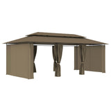 Vidaxl -Laube mit Vorhängen 180 g m² 600x298x270 cm Taupe