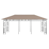 Vidaxl -Laube mit Mückennetz 180 g m² 6x3x2,73 m Taupe