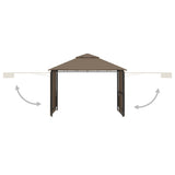 Vidaxl -Laube mit ausziehbaren Dächern 180 g m² 3x3x2,75 m Taupe
