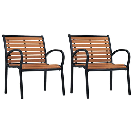 Vidaxl tuinstoelen 2 st staal en hkc zwart en bruin