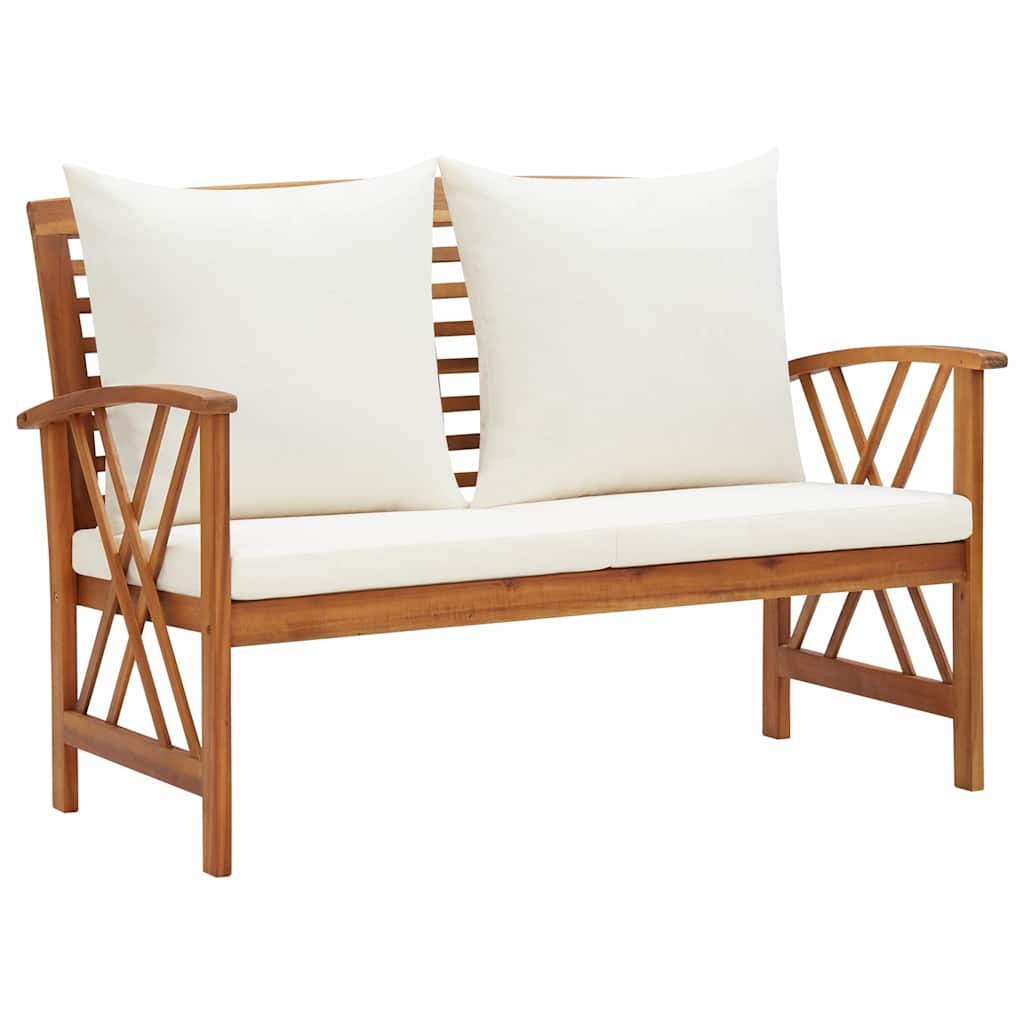 Vidaxl tuinbank met kussens 119 cm massief acaciahout
