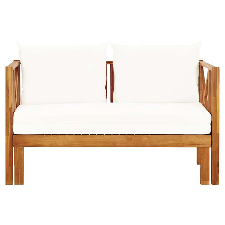 Vidaxl tuinbank 2-zits met kussens 122 cm massief acaciahout
