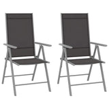 Vidaxl tuinstoelen 2 st inklapbaar textileen zwart
