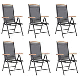 Vidaxl tuinstoelen 6 st inklapbaar textileen zwart