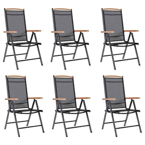 Vidaxl klapstoelen 6 stuks textilene zwart