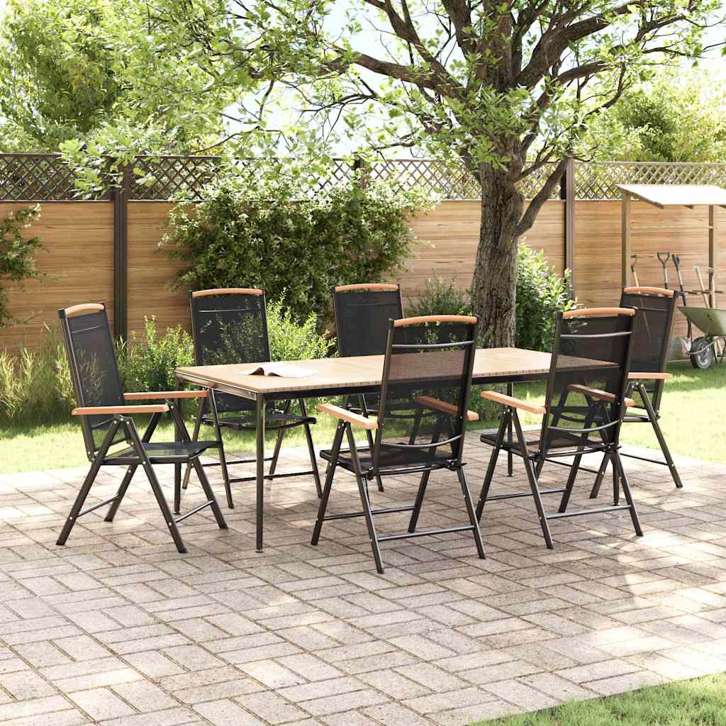 Vidaxl klapstoelen 6 stuks textilene zwart