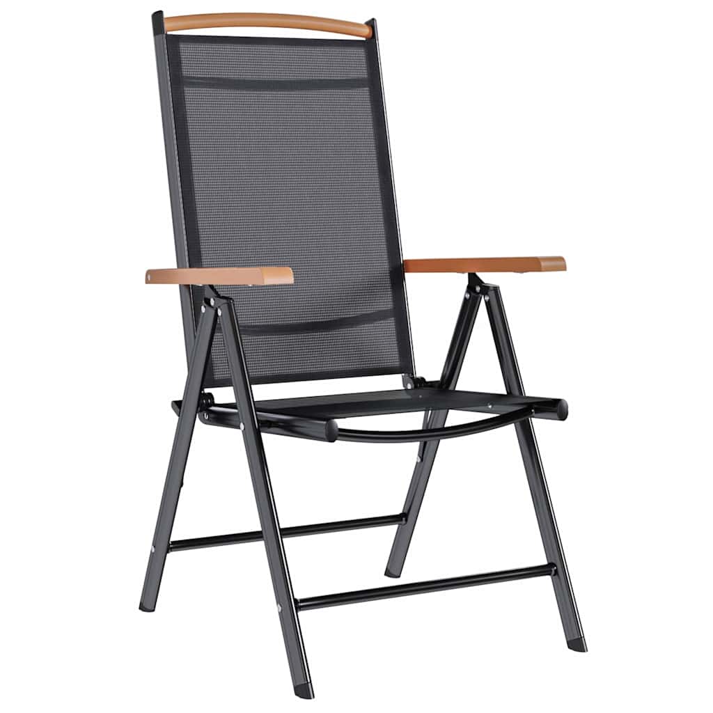 Vidaxl klapstoelen 6 stuks textilene zwart