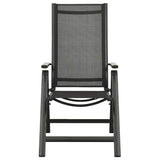 Vidaxl opklapbare stoelen, 2 stuks, van textiel en aluminium, zwart.