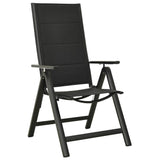 Vidaxl opklapbare stoelen, 2 stuks, van textiel en aluminium, zwart.