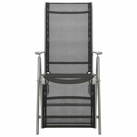 Vidaxl tuinstoelen 2 st verstelbaar textileen aluminium zilverkleurig