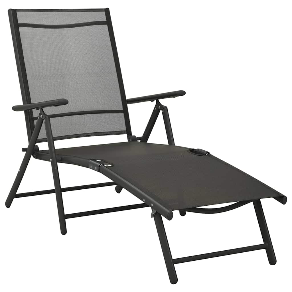 Vidaxl 3-delige loungeset textileen en aluminium zwart