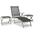 Vidaxl 3-delige loungeset textileen en aluminium zilverkleurig