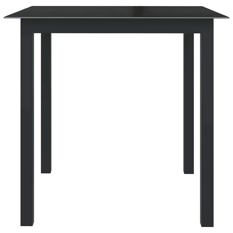 Vidaxl tuintafel 80x80x74 cm aluminium en glas zwart