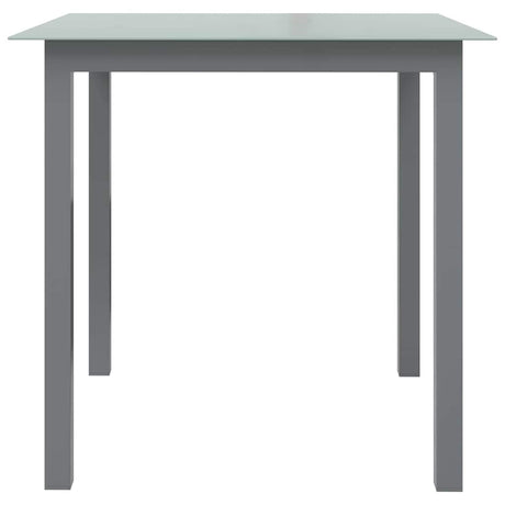 Vidaxl tuintafel 80x80x74 cm aluminium en glas lichtgrijs