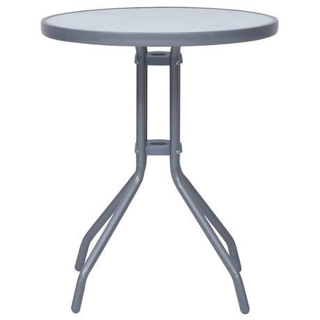 Vidaxl tuintafel 60 cm staal en glas lichtgrijs