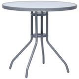 Vidaxl tuintafel 80 cm staal en glas lichtgrijs