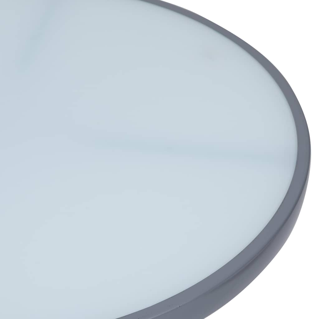 Vidaxl tuintafel 80 cm staal en glas lichtgrijs