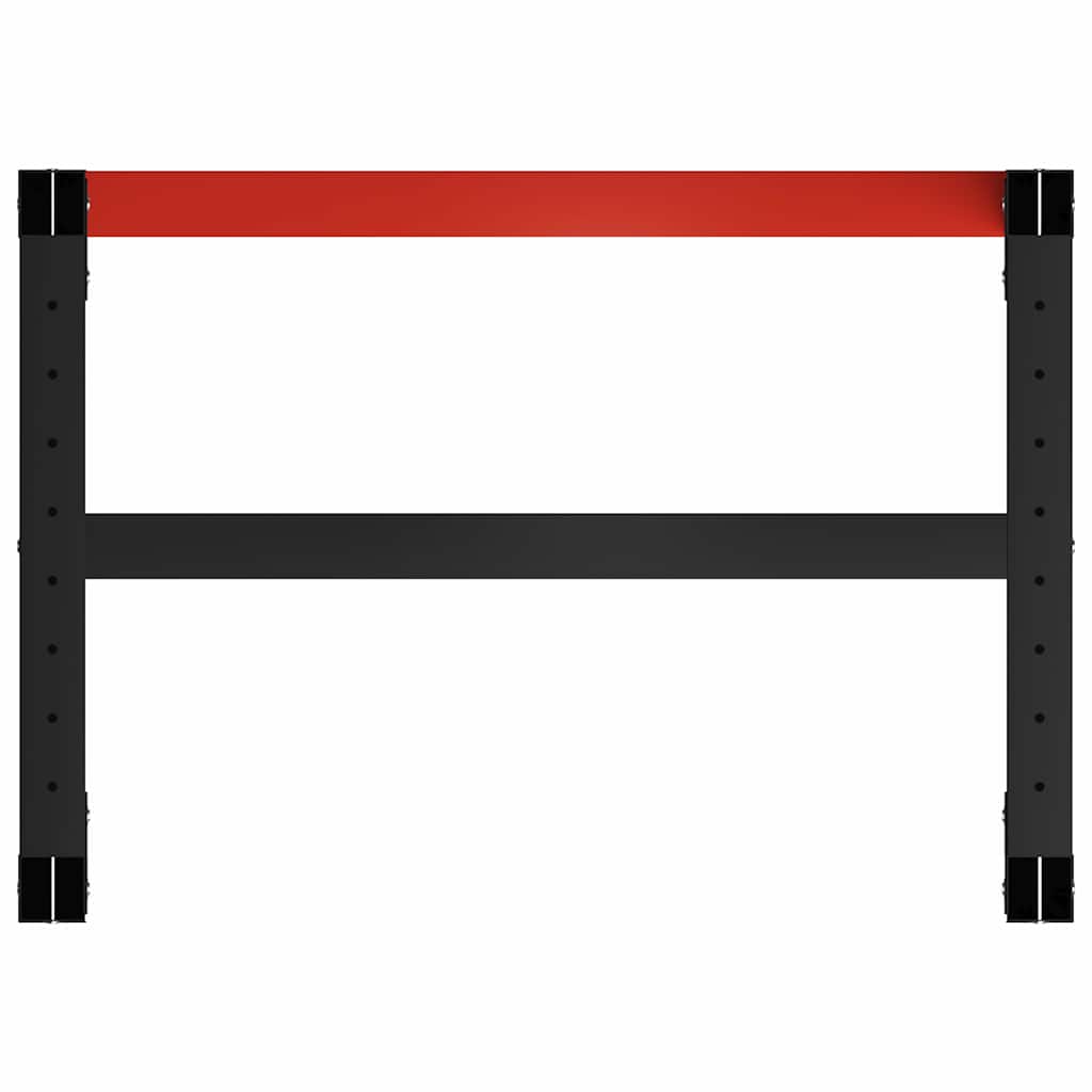 Vidaxl werkbankframe 80x57x79 cm metaal zwart en rood