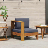 Vidaxl middenbank met 1 armleuning massief acaciahout donkergrijs